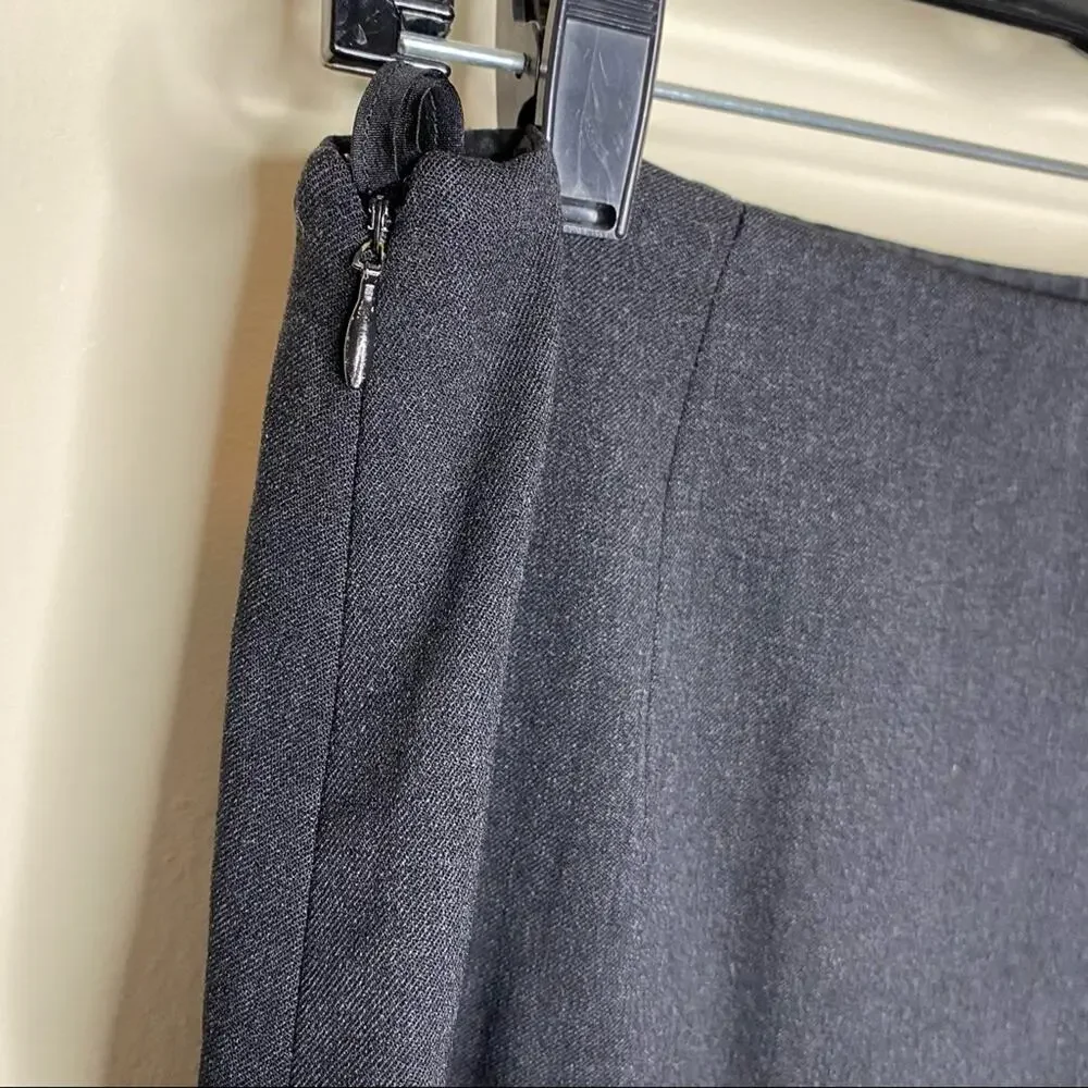 Ralph Lauren Purple Label Tag Pencil Skirt Wool Spandex Career Wear Zip Gray - Picture 6 of 8